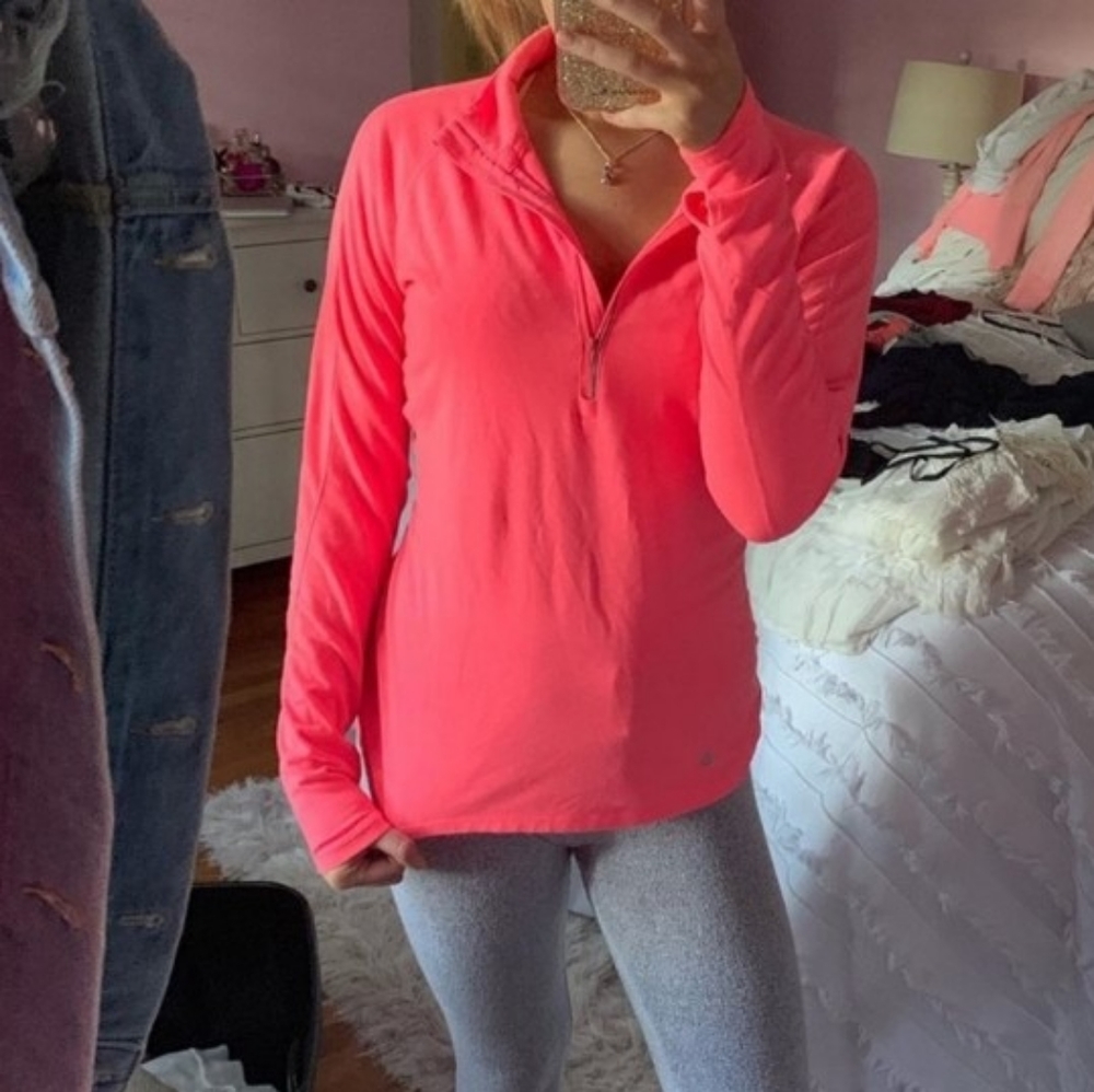 Bright pink zip-up